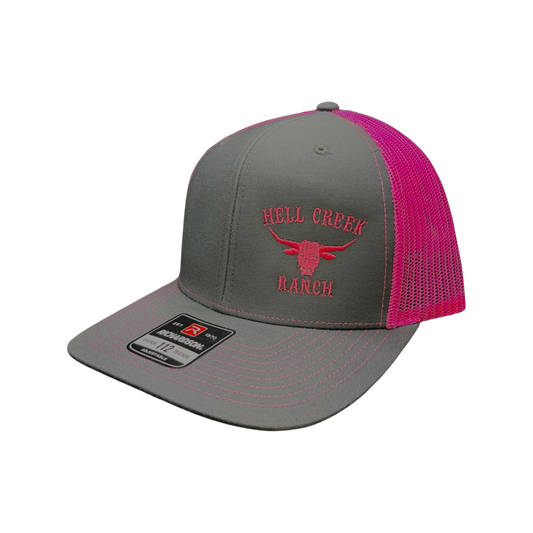 Charcoal/pink 6 panel